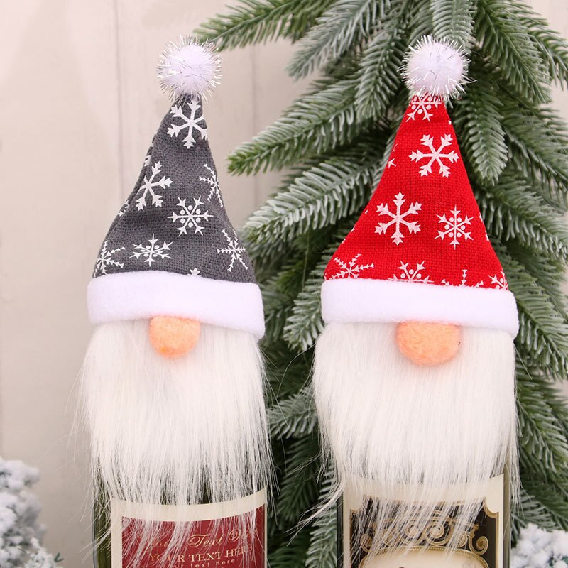 Christmas Decorations Faceless Old Man Doll Wine Bottle Cover Bag Dress Up Table Decoration For Party Dinner Christmas