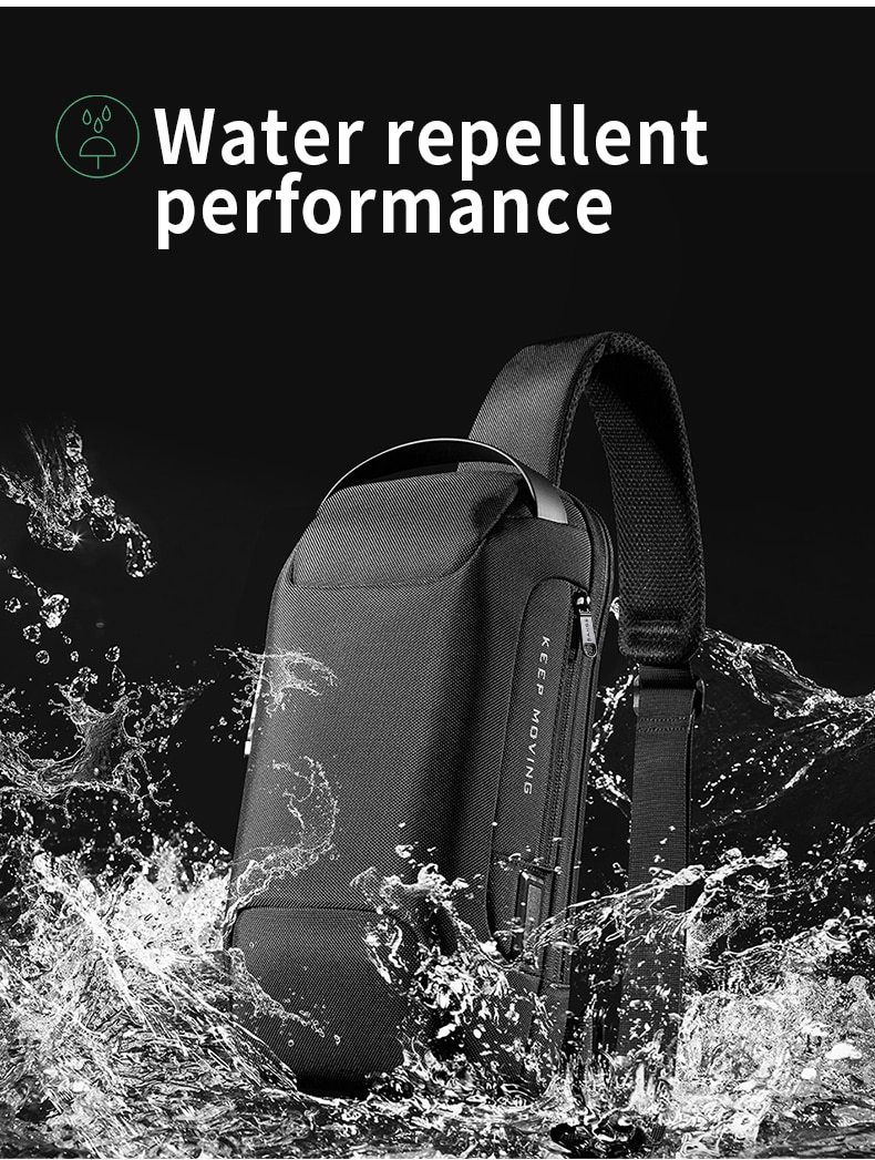Upgrade Carbon Fiber Streamline Anti-Theft Sling Bag Multifunction Men Chest Bag Male Waterproof Messenger USB Crossbody Bag