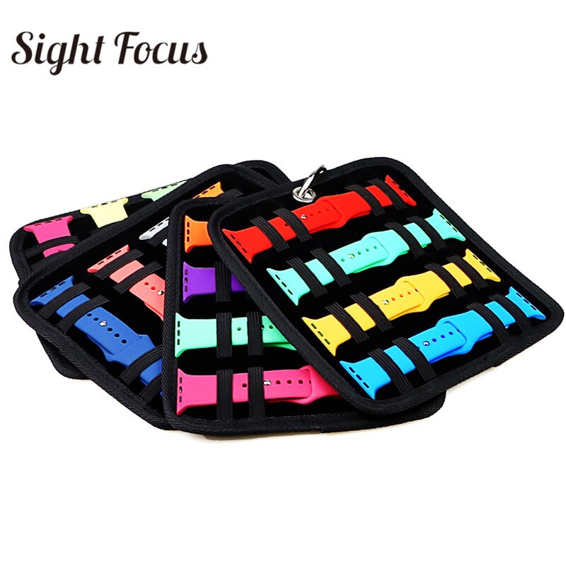 Reizen Horlogebanden Storage Case Voor Apple Samsung Horloge Band Strap Organizer Carry Bag Display Box Clutch Horloge Roll Houder Pouch: 4 pages and ring