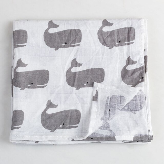Baby wrap bomull filt 120*120 ,  muslin baby nyfödda filt, baby swaddle filt