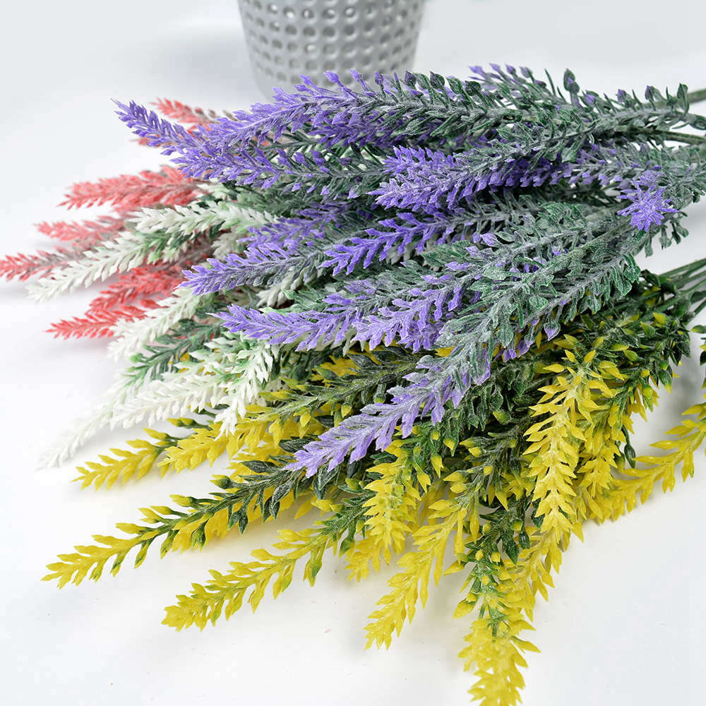 1 bunch/25branches plastic artificial flower plant lavender bouquet for wedding party home decoration DIY wreath scrapbook craft