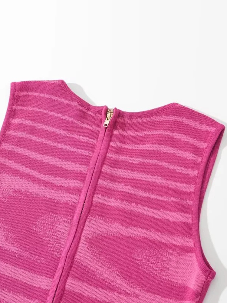 Twotwinstyle hittiväriset raidalliset mekot naisille, pyöreä kaula-aukkoinen, hihaton, korkea vyötäröinen, hoikentava mekko, naisten vaatteet