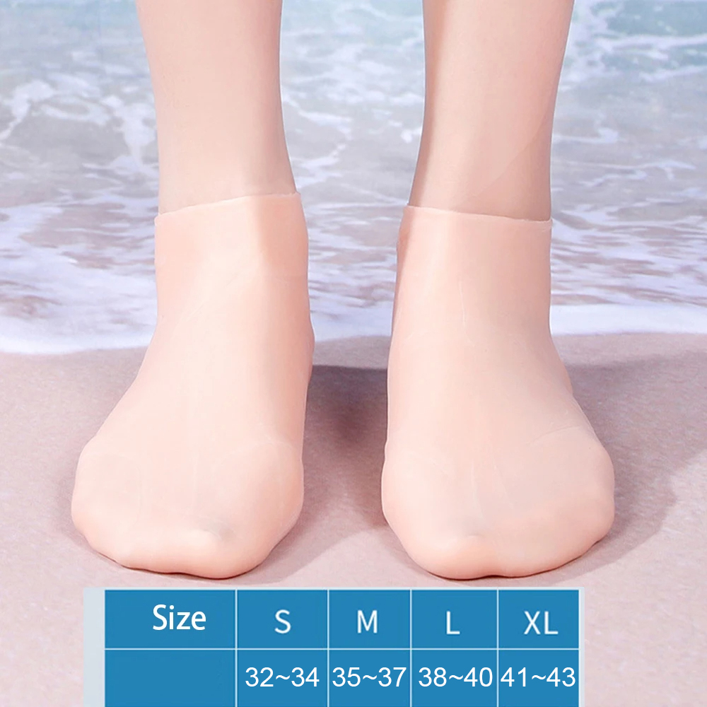 Calcetines de traje de neopreno de silicona para aletas de natación, zapatos de rana, parte trasera antideslizante, cómodas calcetines de agua para playa, calcetines de buceo y snorkel: L / Blanco