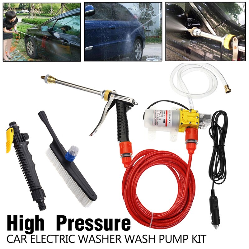 160PSI 100W DC 12V High Pressure Car Washer Cleaner Water Wash Pump Sprayer Kit