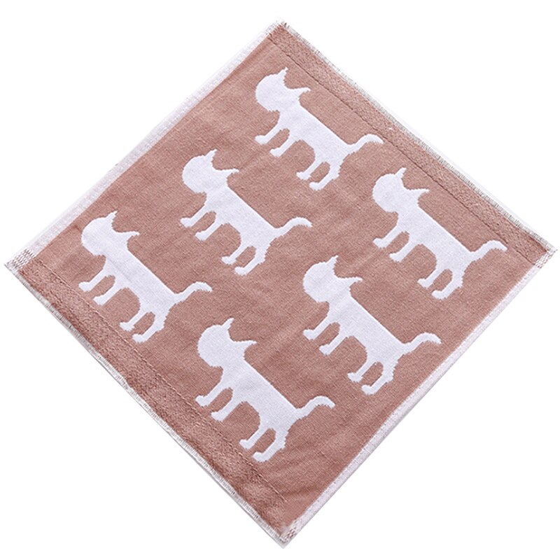 Antibakteriell icke-tvinnad badhandduk musik tecknad kattmönster badrumstillbehör 1pc baby ansiktshandduk: Kattbrun