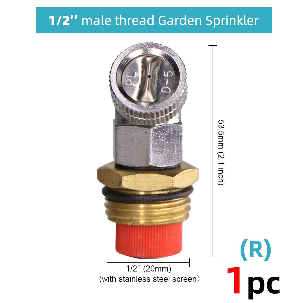 RBCFHl-aspersor de niebla de jardín, boquilla de latón, sistema de enfriamiento por nebulización de cobre, rosca de riego, herramientas de riego por niebla: 1pc - r