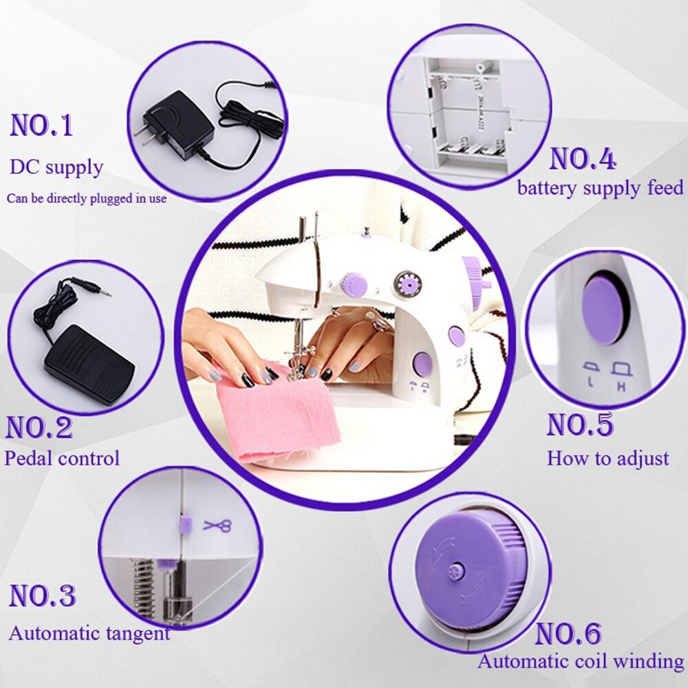Mini Draagbare Handheld Naaimachines Naaien Handwerken Cordless Kleding Stoffen Electrec Naaimachine Stitch