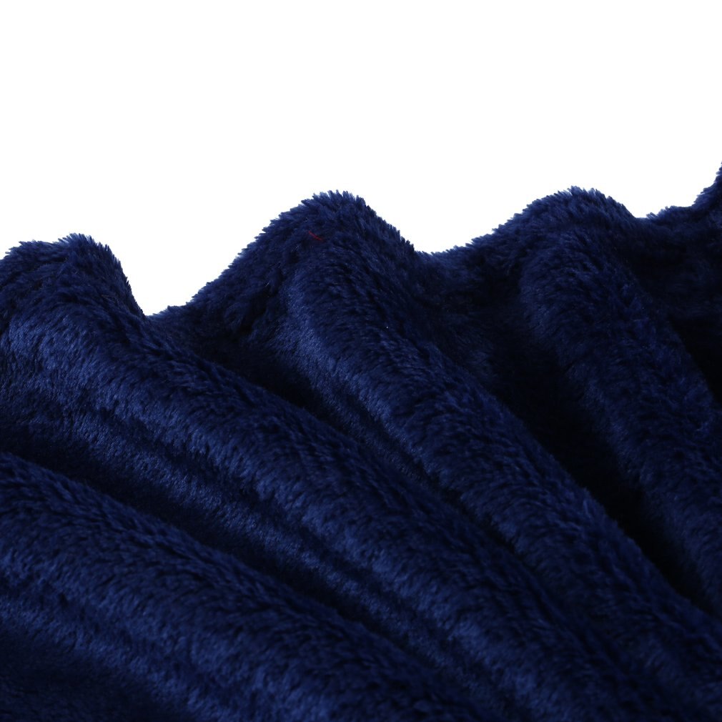 Mjuk och varm korall sammetsfilt vinterlakan överkast soffa rutigt tyg lätt mekanisk tvätt flanellfilt: Mörkblå