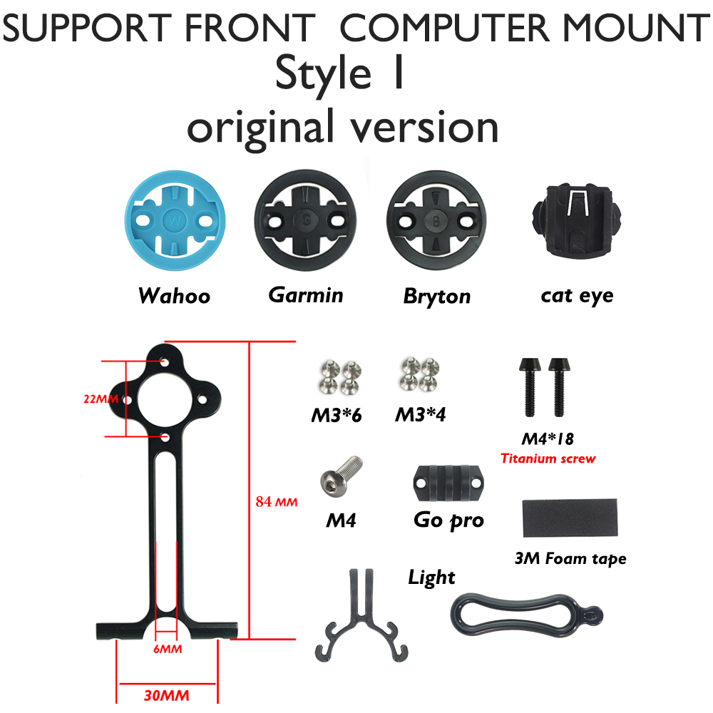 Cykelcomputerbeslag til darimo frempind i aluminiumslegering, ultralet monteringsbeslagkombination til wahoo bryton, gopro og garmin