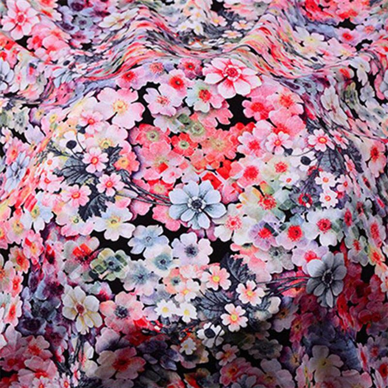 50*140cm Impresión Digital impresión tejido de seda, algodón flores forClothing casa vestido de DIY hecho a mano: 7