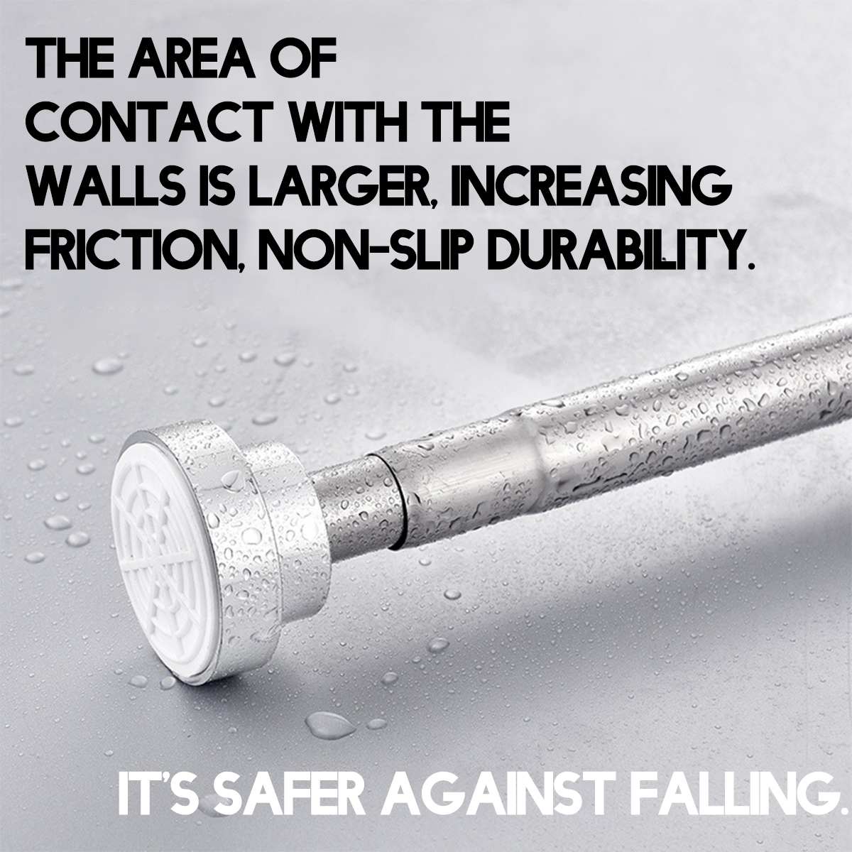 50CM-150CM Shower Curtain Rod Curtain Pole Adjustable Stainless Steel Spring Tension Rod Rail for Clothes / Towels / Curtains