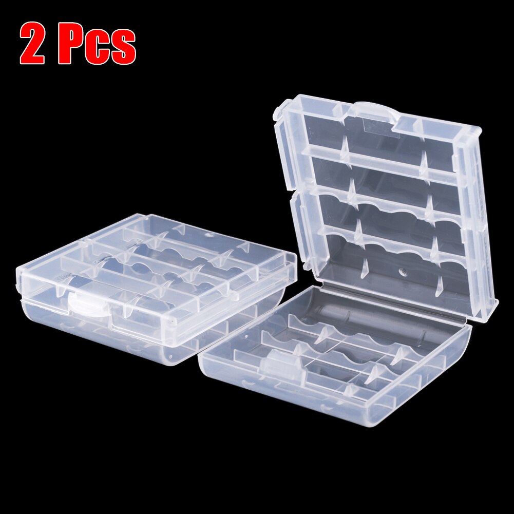 2/4/8Pcs Cassa del Supporto di Plastica Scatola di Immagazzinaggio Della Copertura per il 10440 14500 AA AAA Contenitore di Batteria Contenitore sacchetto di Caso Dell&#39;organizzatore Della Cassa Della Scatola: 2pcs