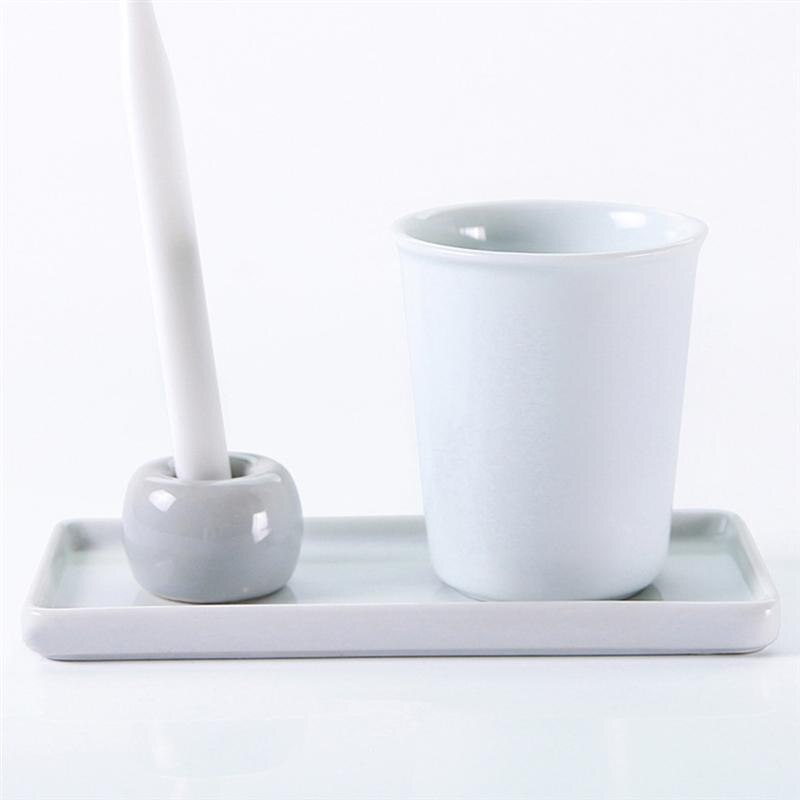 2pcs/1pc Rectangle Porcelain Trays Bathroom Storage Trays Ceramic Base Sanitary Storage Pallet Food Serving Tray For KTV Hotel