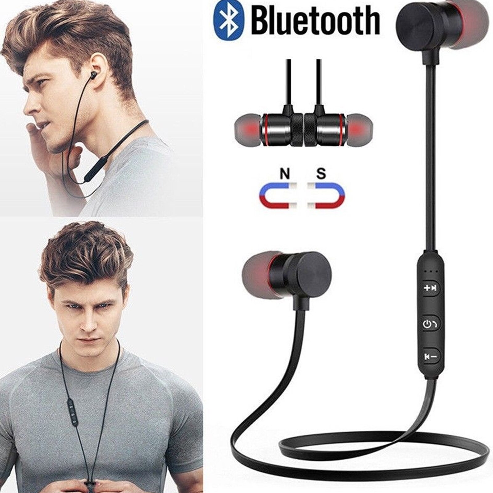 Hoofdtelefoon Bluetooth 4.1 Draadloze Magnetische Microfoon Sport Helmen: Default Title