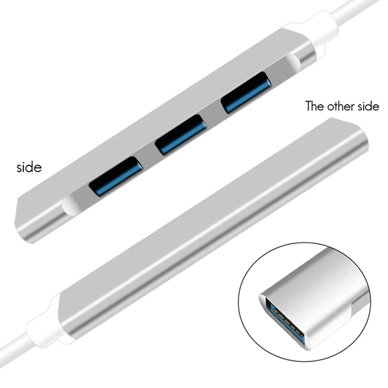 Usb-hub-extensies 4- poorts usb 3.0- hub ultraslanke draagbare datahub toepasbaar