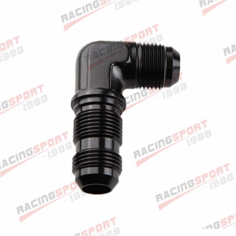 En -4 an4 4an 90 graders skotfitting aluminium adapter sort/blå