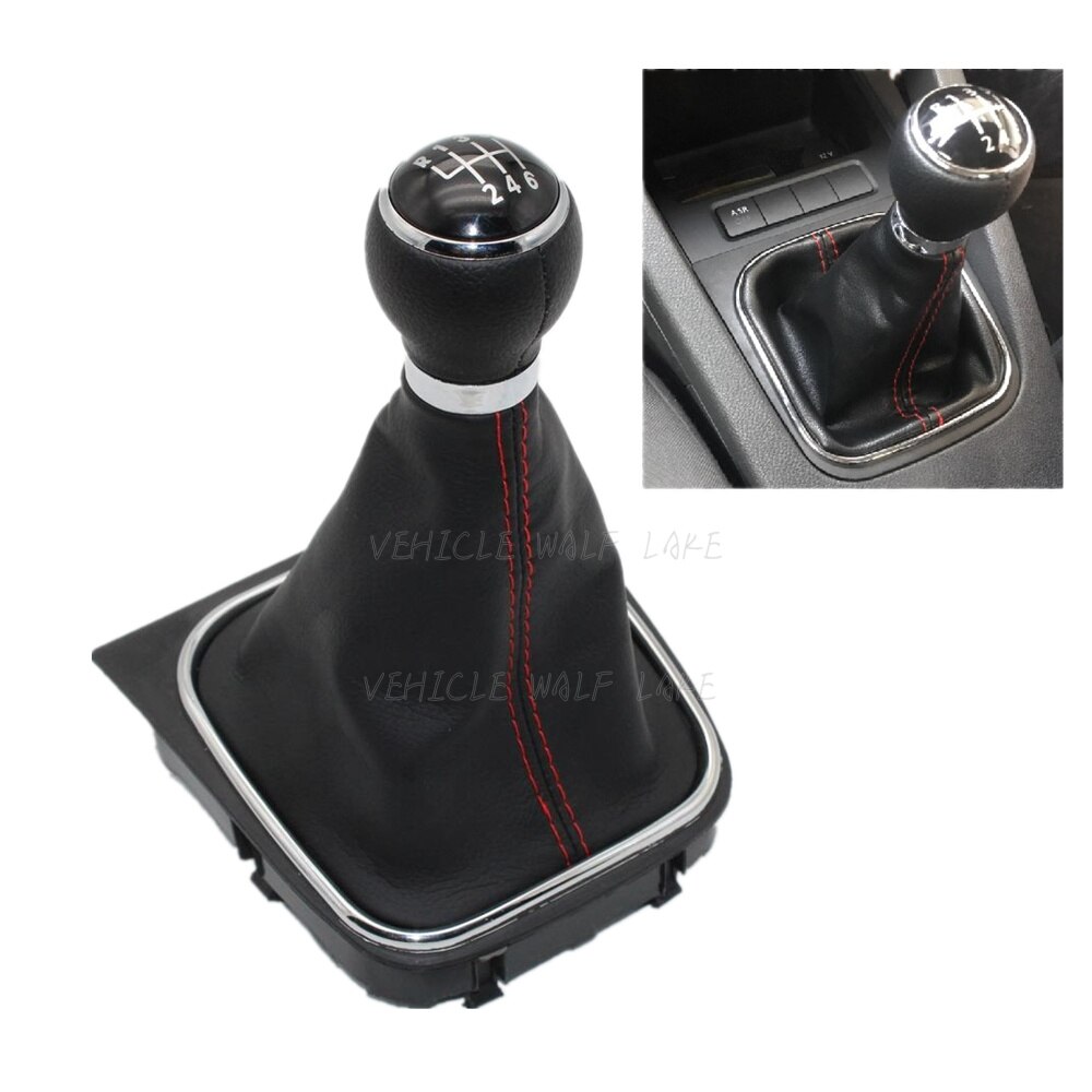 For VW Scirocco Car-Stying 6 Speed Car Stick Gear Shift Knob With Leather Boot