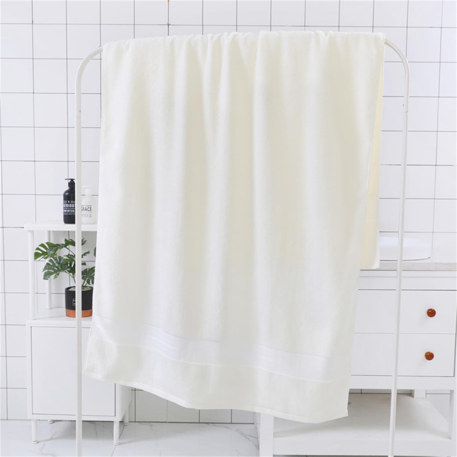 Toallas absorbentes de lujo súper grandes, de secado rápido, edredón de algodón suave, Toalla de baño para Hotel, decoración del hogar: white