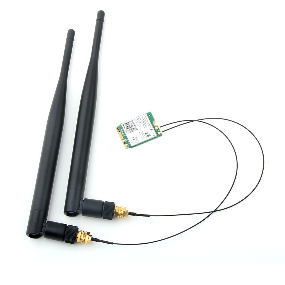 2 x 6dBi doppio gruppo musicale M.2 MHF4 U.fl Cavo per RP-SMA Wifi Modulo antenna per Intel AC 9260 9560 8265 8260 7265 7260 NGFF Scheda M.2