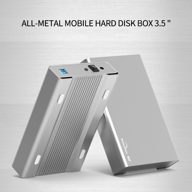Blueendless Full Metal Hdd Enclosure 3.5 Inch External USB 3.0 Cover Case Hard Drive Cases Aluminum Sata Hard Disc Laptop Caddys