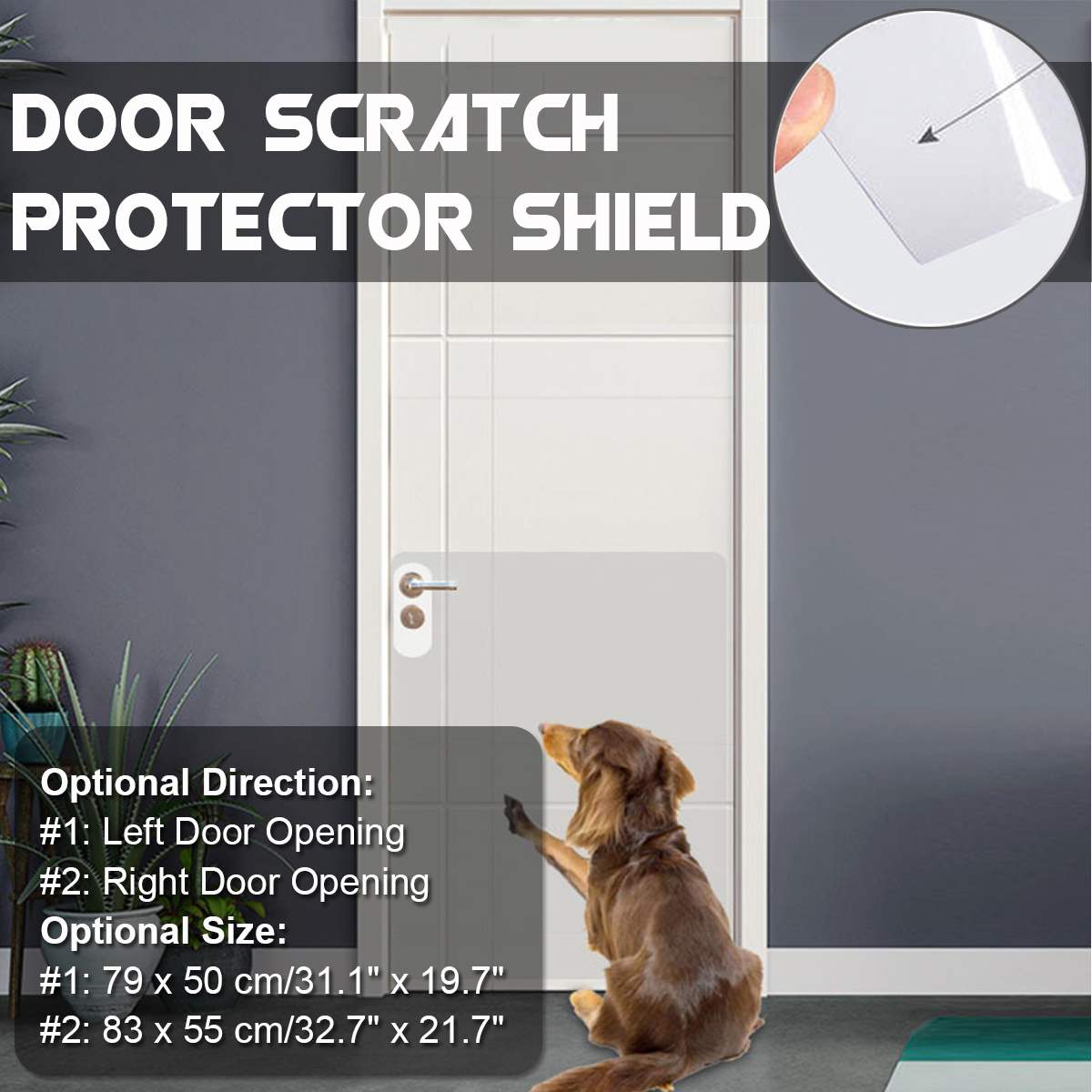 79 x 50cm/83 x 55cm kæledyr kattehund ridsebeskyttere katte sofa beskytter beskyttere filmbeskytter til dørmøbler sofa anti-ridse pad