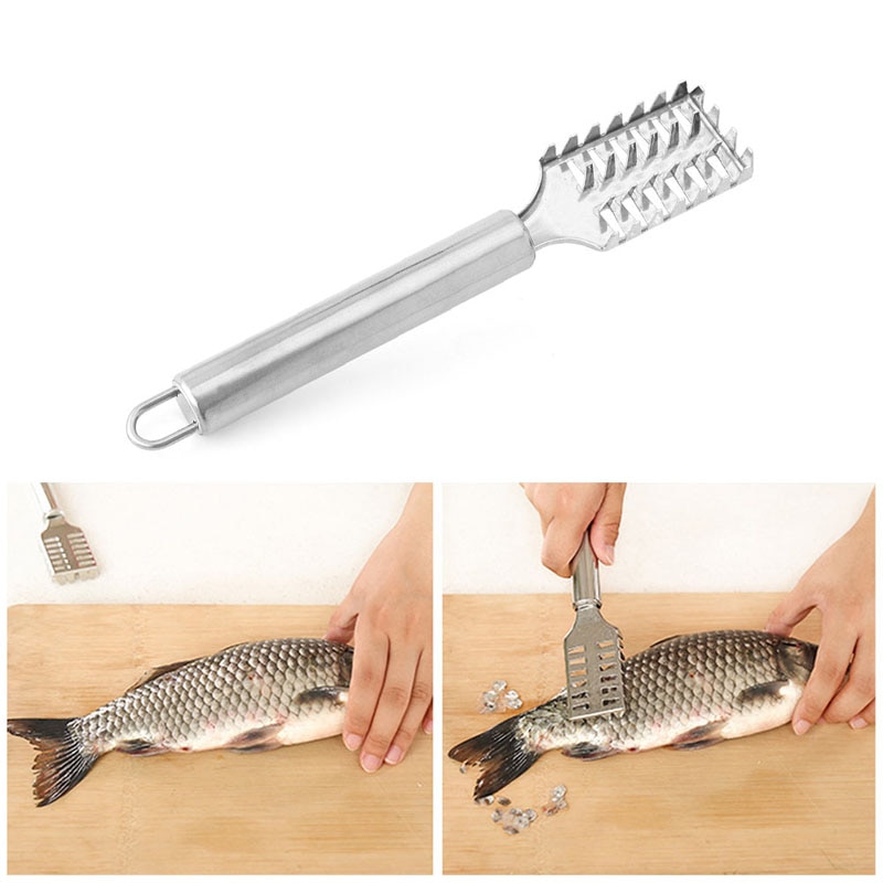 1pcs Stainless Steel Kitchen Tool Fish Scale Remover Cleaner Scaler Scraper Peeler useful home
