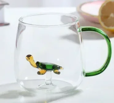 Verre en forme d'animal de dessin animé, mignon, verre à haute teneur en Borosilicate, tasse monocouche, salon avec invités, jus, boisson froide