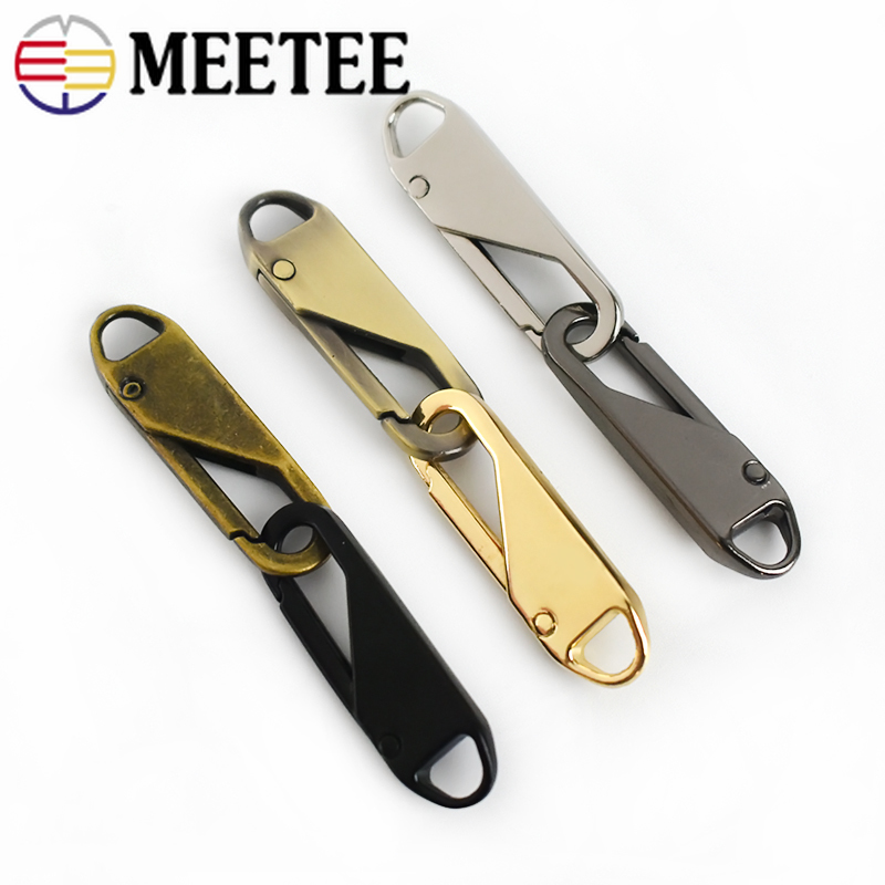 Tiradores de cremallera de Metal para equipaje, Maleta, Bolsas, tiradores de cabeza, lengüeta, reparador instantáneo, herramientas de sastre DIY, 3 #5 #8 #, 10 Uds.
