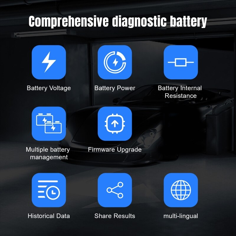 Auto Wireless BT Battery Tester Detector Bluetooth-compatible Lead-acid Cranking Charging Analyzer Diagnostic Instrument