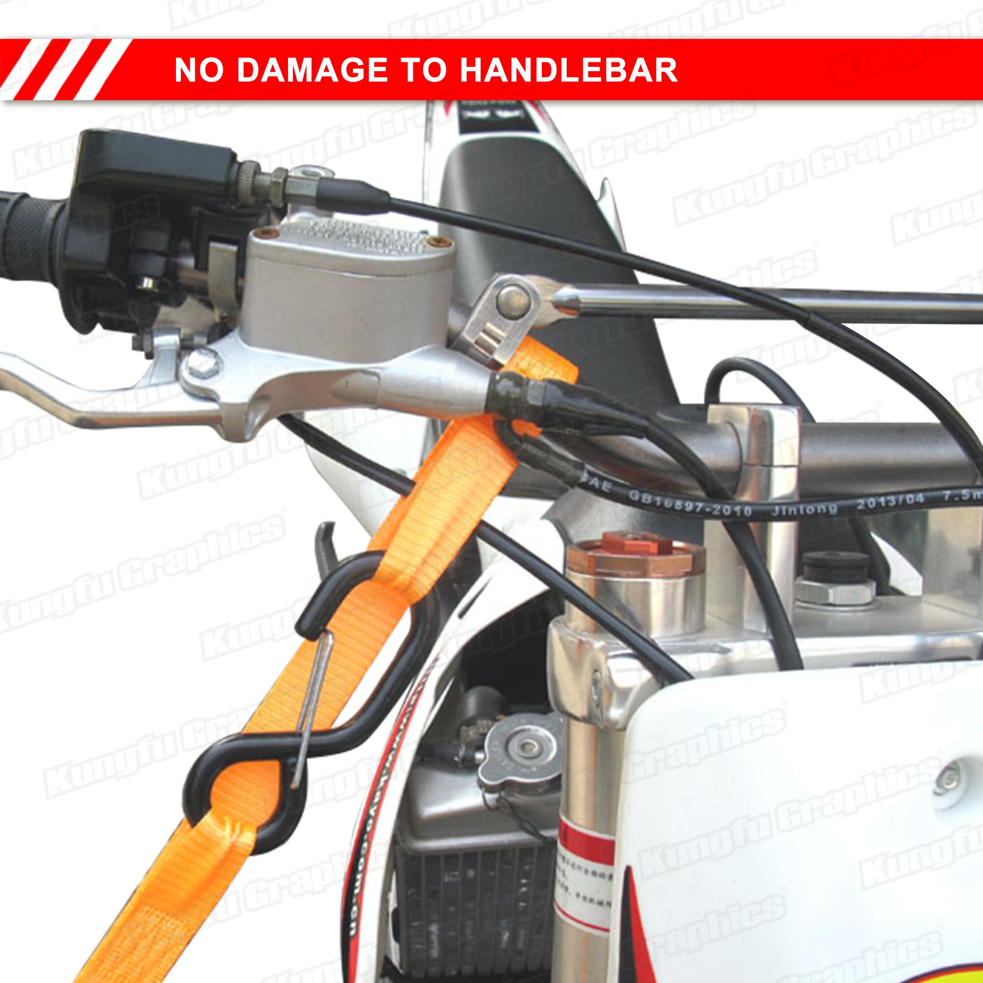 KUNGFU GRAPHICS Cam Buckle Tie Down Strap 1.8m for Motorcycle Bicycle ATV Quad Cargo Transport Lift Tow Pull Move Drag Rope Belt