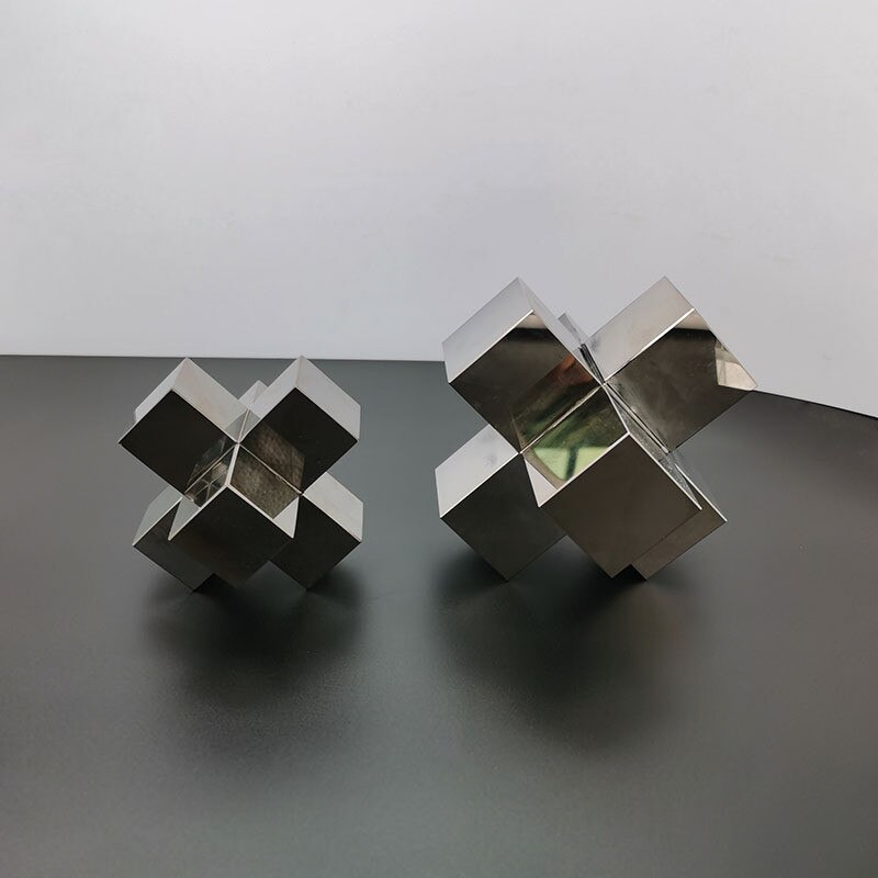 Bloque de mármol cruzado negro para decoración del hogar, muebles sencillos y modernos de 120x120x120mm, modelo para habitación, sala de estar y estudio, decoración suave