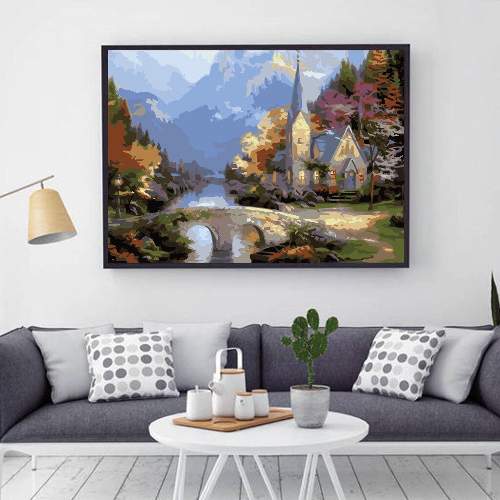 Diy pintura cuadro hecho a mano Multicolor patrones Kit colorear cuadros por números pinturas al óleo decoración del hogar