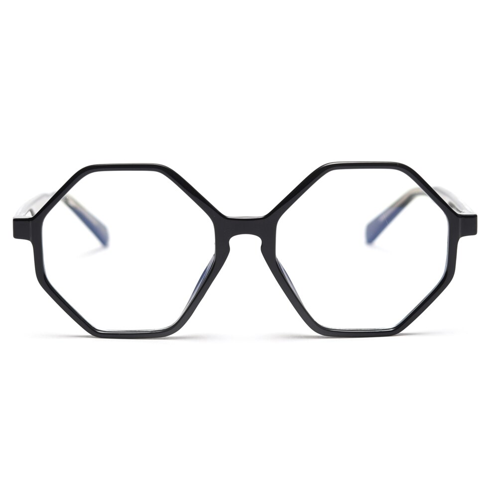 Peekaboo – lunettes octogonales tr90 pour femmes, verres optiques rétro à grande monture, polygone transparent noir