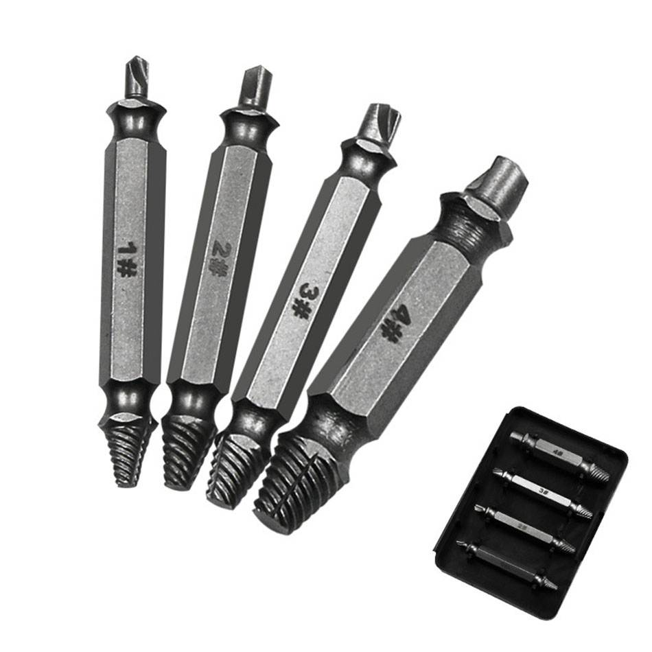 HSS 4341 sdouble ended damaged screw extractor or broken breakage heads crew extractors wood bolts remover extract drill Tools: S2 box packed