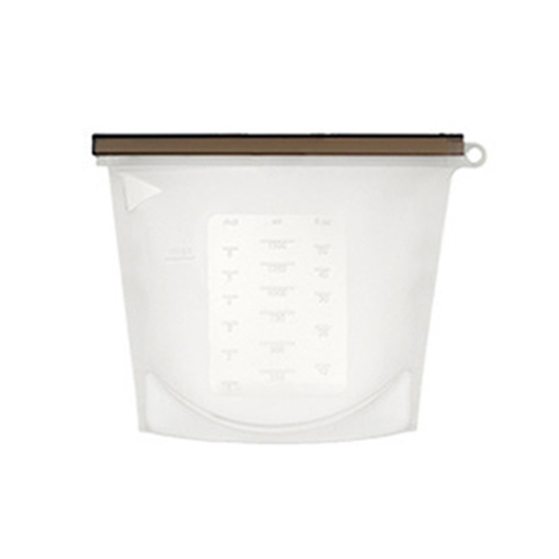 Silicone Food Preservation Bag Reusable Airtight Seal Bags For Vegetable Liquid Snack Meat Microwave Heating Tools 500/1000ML: 1000ml white