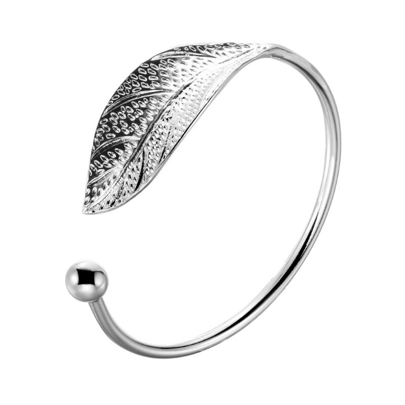 Ainian Verzilverd Leaf Charm Armbanden En Armbanden Voor Vrouwen Wedding Verstelbare Armband Pulseira Feminina