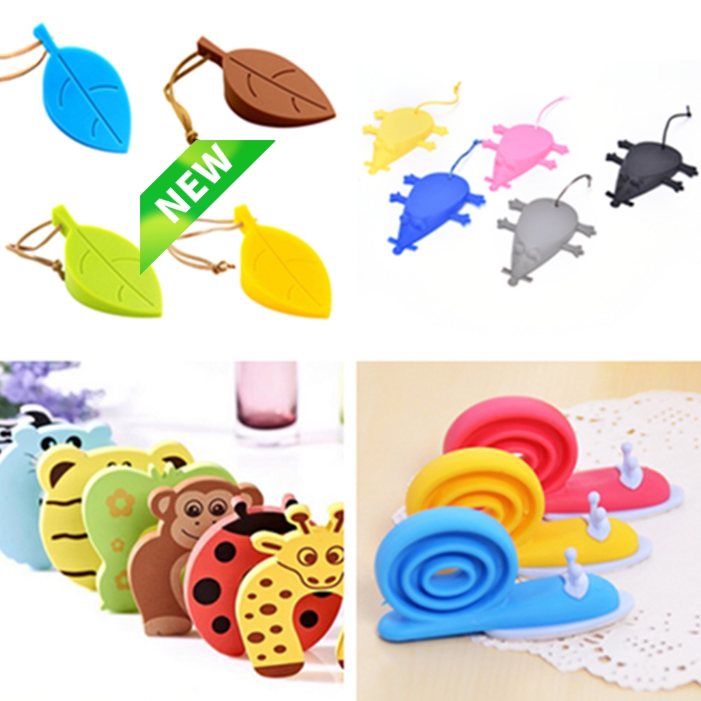 Tegneserie blad snegl fødder tiger mus sommerfugl abe gummi kile dør stopper prop til baby beskytter sikkerheds dør klemme eva