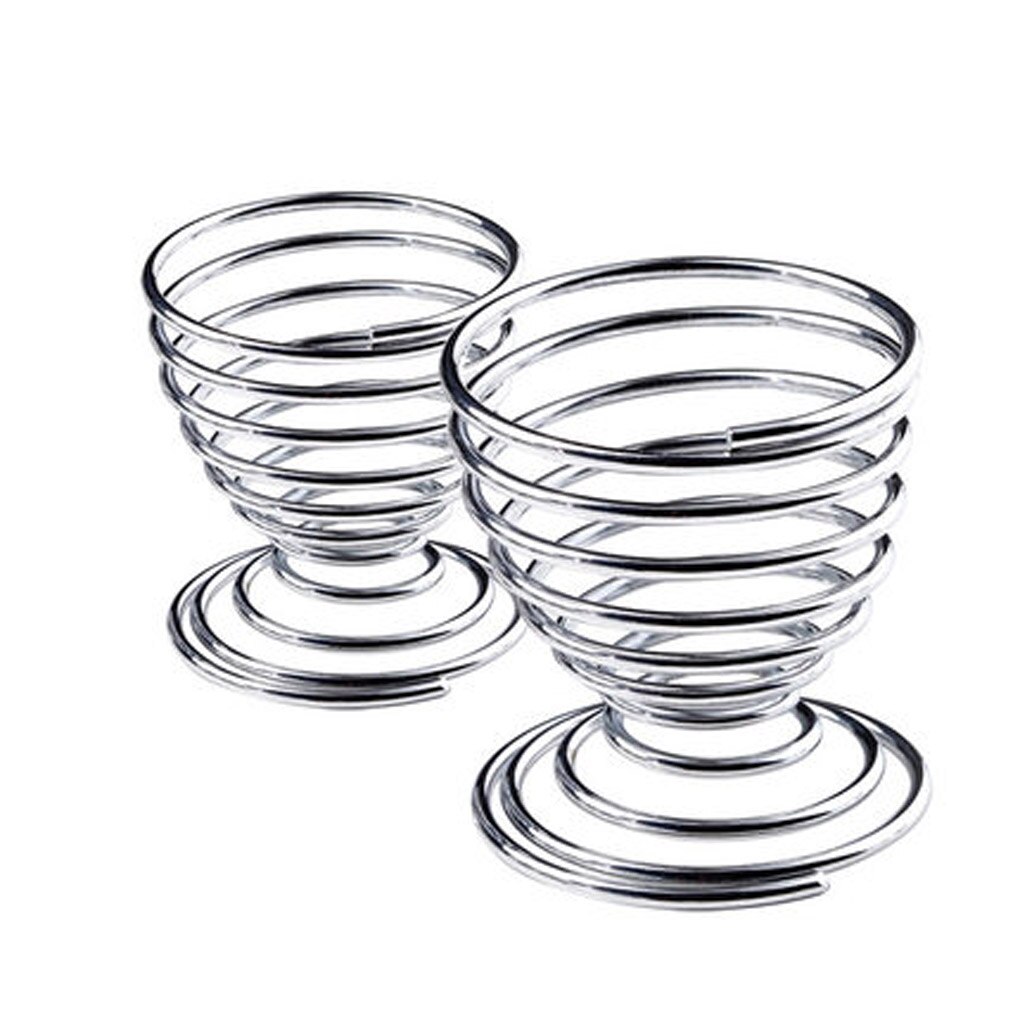 Keuken Ontbijt Hardgekookte Metalen Ei Cup Spiraal Lente Houder Eierdopje