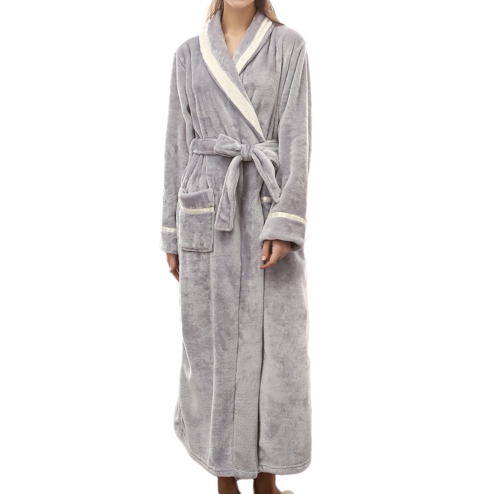 Invierno Albornoz para parejas de las mujeres ropa de dormir de bata baño hombre Albornoz bata kimono para hombre empalme ropa de casa de d91106