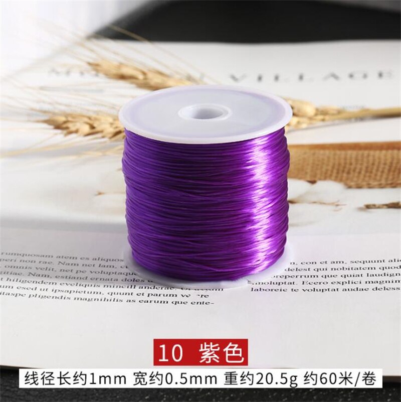 60M/Roll Sterke Elastische Crystal Frezen Cord 1Mm Voor Armbanden Stretch Discussie String Ketting Diy Sieraden Maken cords Lijn: Purple