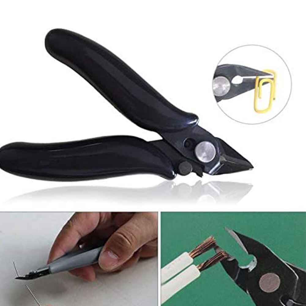Mini 3.5" Electrical Wire Cable Cutters Cutting Pliers Side Small Soft Cutting Electronic Pliers Insulating Rubber Handle Pliers