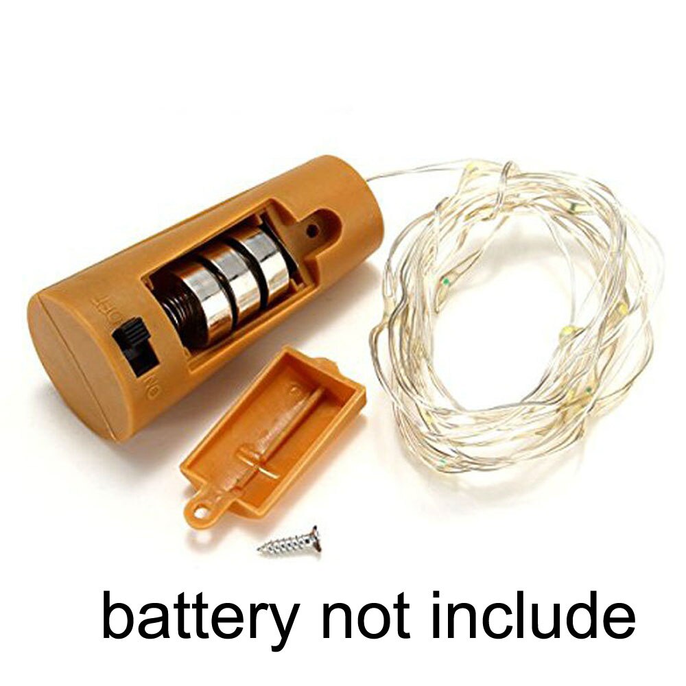 2m lumineuse led en forme de bouchon de liège, alimentée par batterie, 20 pour une bouteille de vin, un bar, une fête, la saint-valentin