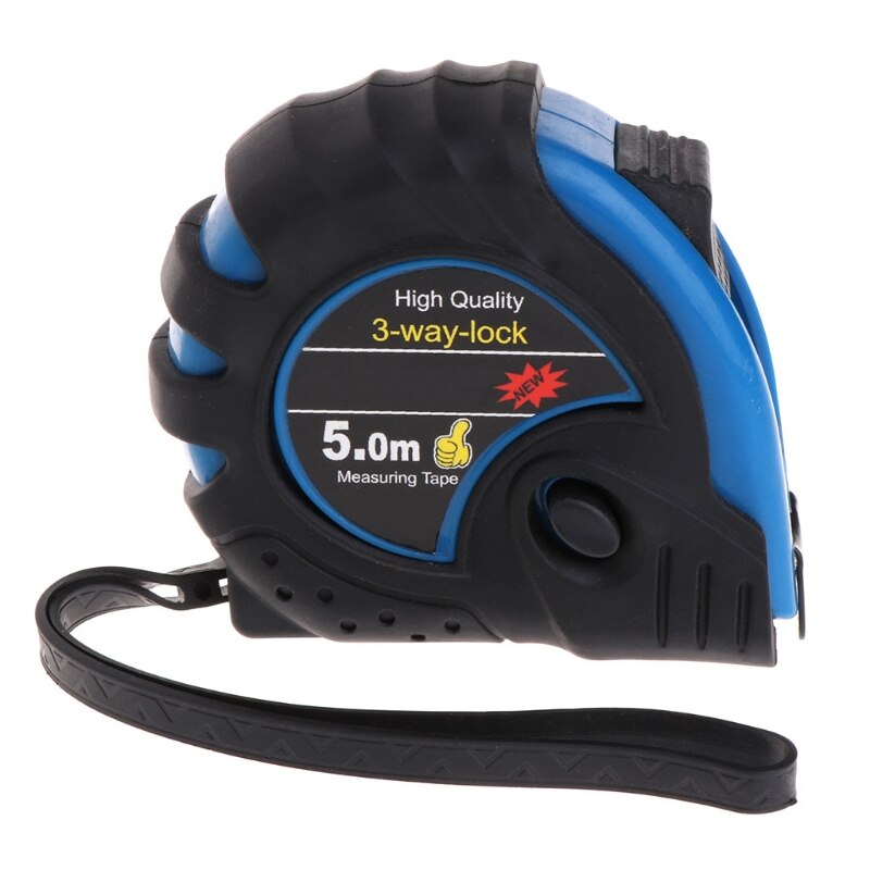 3m 5m Retractable Tape Measure 3-Way-Lock Metric Rubber Measuring Tape Rule