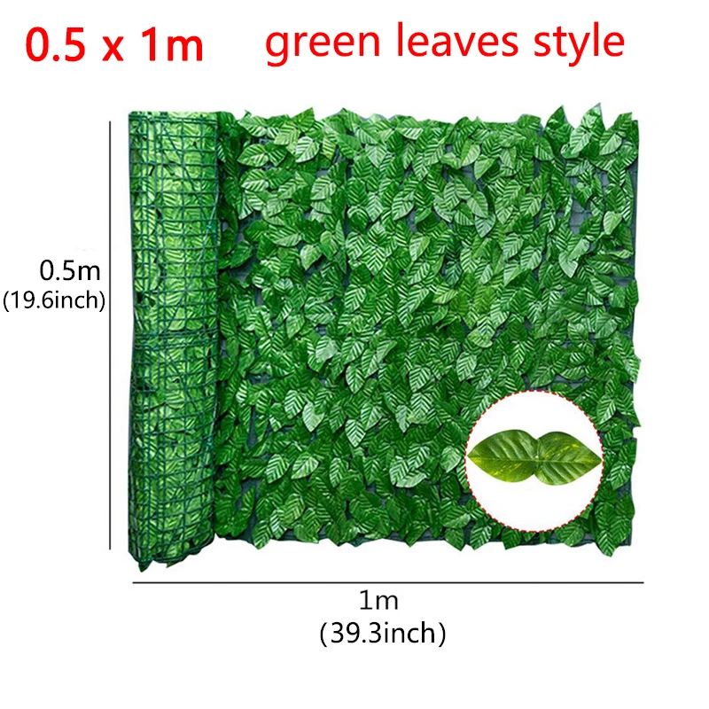 50X100/300cm Artificial Ivy Hedge Green Leaf Fence Panels Faux Privacy Fence Screen for Home Outdoor Garden Balcony Decoration: Milky White