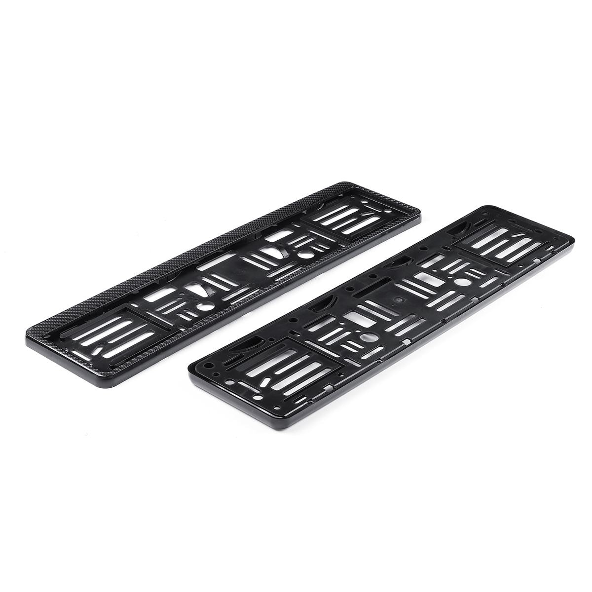 2PCS Carbon Fiber Car Licence Holder Frame Real Carbon Fiber Euro Car Licence Number Plate Surround Holder Frame