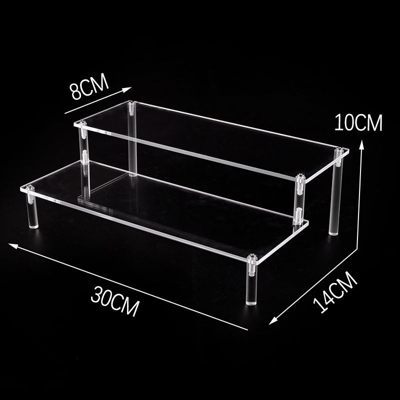 Acrylic Ladder Rack 1-5 Layer Ladder-Shaped Rack Blind Box Dessert Cake Storage Display Rack Perfume Jewelry Riser Display Rack: Pink