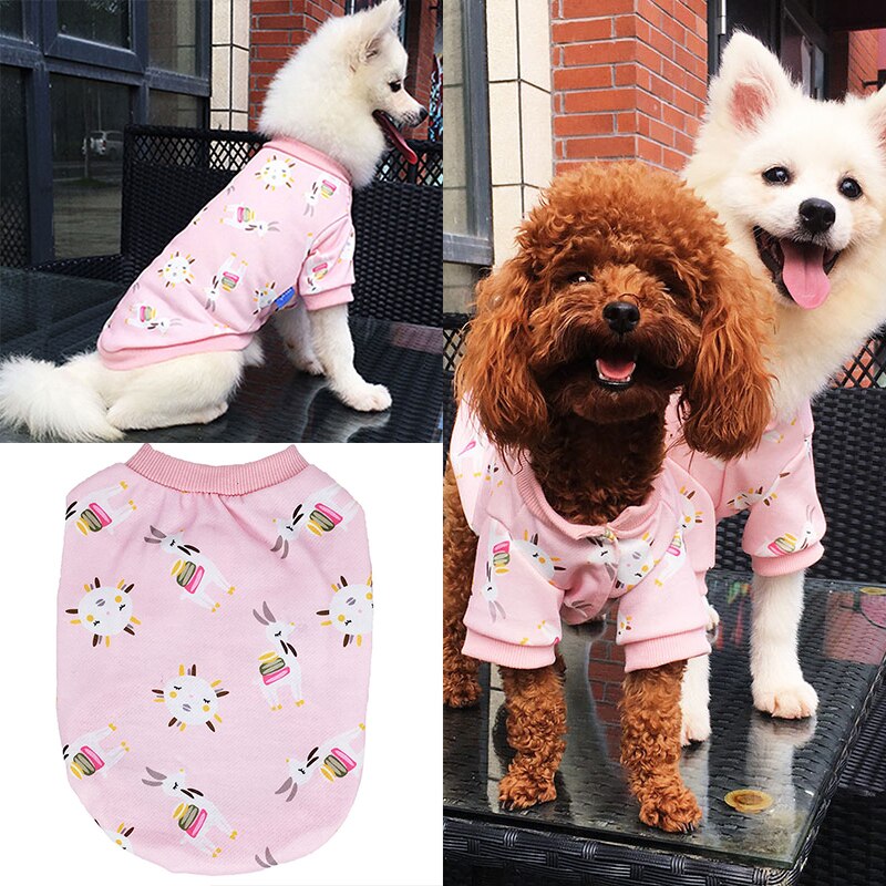 Hond Kleding O Nek Cartoon Hond Shirt Zachte Comfortabele Herfst Winter Pet Kleding Dunne Vest Kleine Hond T-shirt Dierbenodigdheden