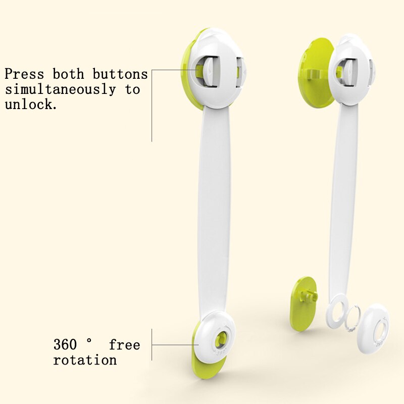 Cerradura de seguridad para niños, bloqueo de rotación de 360 °, protección de puerta de muebles, seguridad para bebés, Protector de dedos para cajones, bloqueador de armario