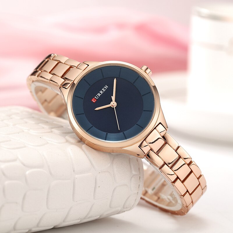 Curren Top Brand Dames Horloges Roestvrij Stalen Band Quartz Vrouwelijke Horloge Dames Klok Relogio Feminino