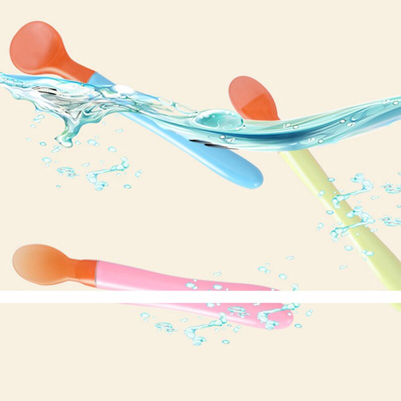 3Pcs Safe Soft Silicone Baby Spoons Feeding Dishes Tableware for children Flatware Cutlery Baby Feeding Spoon Set